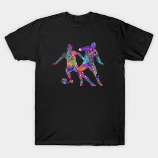 Soccer dribbling watercolor art T-Shirt